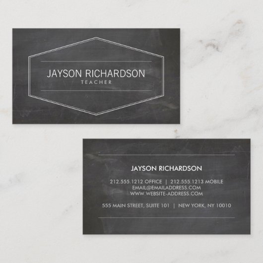  badge op het bord voor leraren visitekaartje (Voorkant / Achterkant)