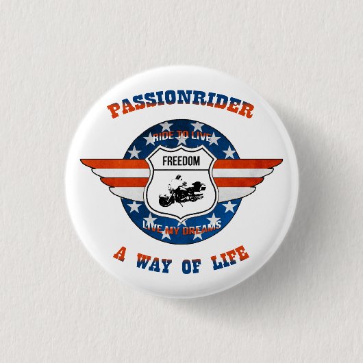 Badge PassionRider Ronde Button 3,2 Cm (Voorkant)