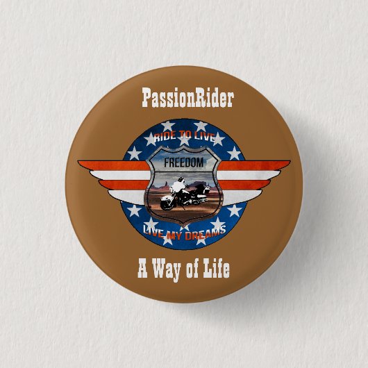 Badge PassionRider Ronde Button 3,2 Cm (Voorkant)