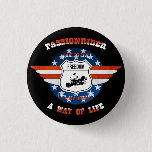 Badge PassionRider Ronde Button 3,2 Cm (Voorkant)