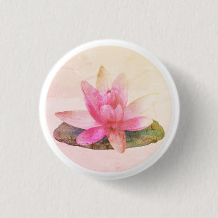 BADGE: PINK LOTUS RONDE BUTTON 3,2 CM