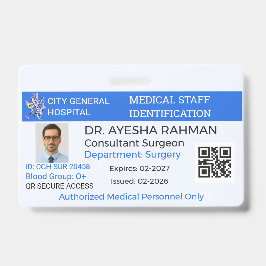Badge Professionnel|Healthcare|Hospital ID|Med