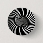 Badge - Psychedelic Art Swirl B/W Ronde Button 3,2 Cm (Voorkant)