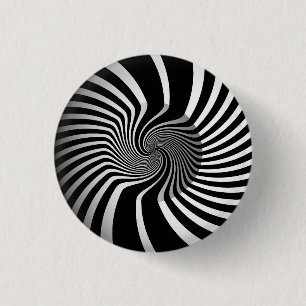 Badge - Psychedelic Art Swirl B/W Ronde Button 3,2 Cm