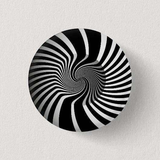 Badge - Psychedelic Art Swirl B/W Ronde Button 3,2 Cm (Voorkant)