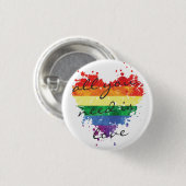 Badge - Rainbow Heart, je hebt alleen liefde nodig Ronde Button 3,2 Cm (Voorkant /achterkant)