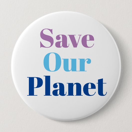 Badge - Red onze planeet Paars blauw Ronde Button 4,0 Cm (Voorkant)