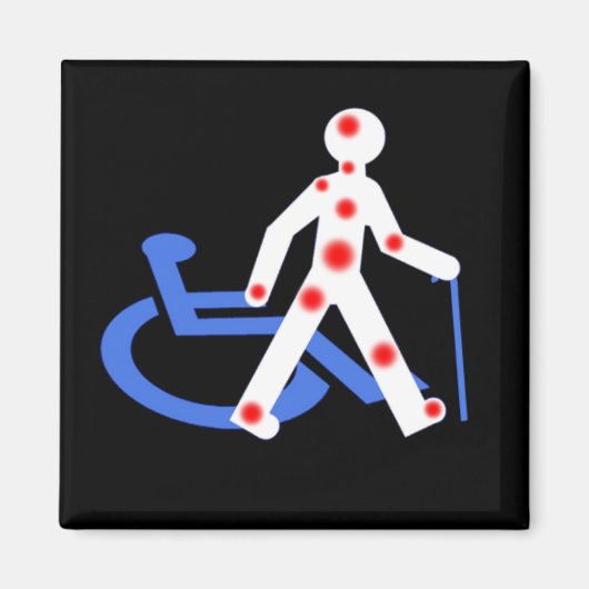 Badge Rond 5 cm Porte-clefs Handicap onzichtbaar / Magneet (Voorkant)