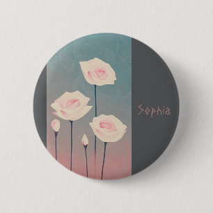 Badge Rond 5 Cm Roses, personalized Ronde Button 5,7 Cm