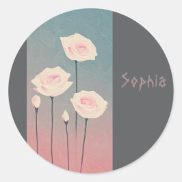 Badge Rond 5 Cm Roses, personalized Ronde Sticker