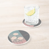 Badge Rond 5 Cm Roses, personalized Zandsteen Onderzetter (Zijkant)