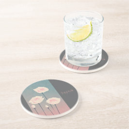 Badge Rond 5 Cm Roses, personalized Zandsteen Onderzetter