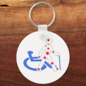 Badge Rond 7,6 cm Handicap onzichtbaar/zichtbaar Sleutelhanger (Voorkant)
