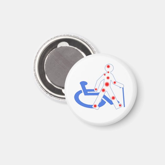 Badge Rond 7,6 Cm Handige Invaliditeit / Magneet (Voorkant / Achterkant)