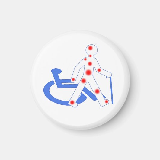 Badge Rond 7,6 Cm Handige Invaliditeit / Magneet (Voorkant)