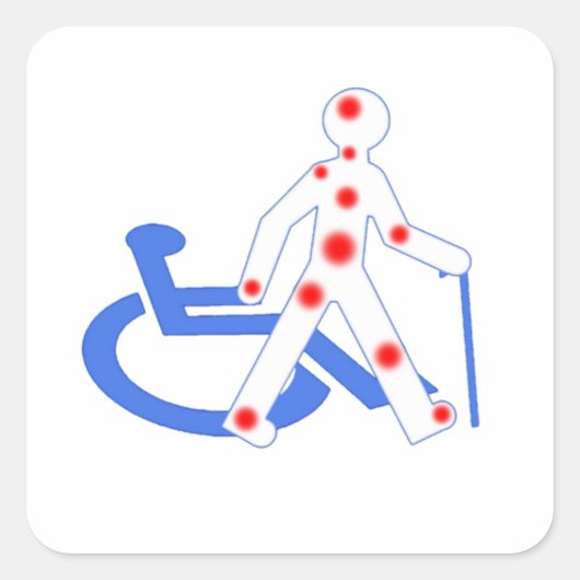 Badge Rond 7,6 Cm Handige Invaliditeit / Vierkante Sticker (Voorkant)