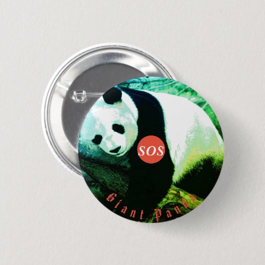 badge rond Panda - grand Ronde Button 5,7 Cm (Voorkant /achterkant)