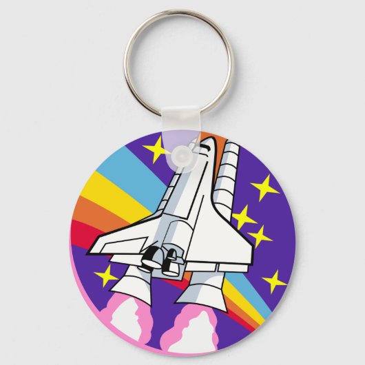 badge roze regenboograket sleutelhanger (Voorkant)