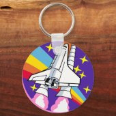 badge roze regenboograket sleutelhanger (Voorkant)
