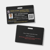 badge sécurité business badge corporate badge VIP! (Voor- en achterkant)