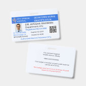 Badge Sécurité|Custom Nurse|Healthcare|Hosp ID (Voor- en achterkant)