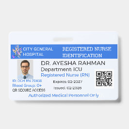 Badge Sécurité|Custom Nurse|Healthcare|Hosp ID