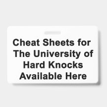 BADGE Spiekbriefjes voor Universiteit van harde kl