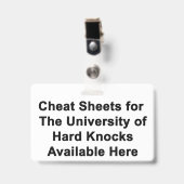 BADGE Spiekbriefjes voor Universiteit van harde kl (Voorzijde met clip)