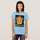Badge the Noorse Politiedienst, Noorwegen T-shirt (Voorkant volledig)