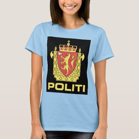 Badge the Noorse Politiedienst, Noorwegen T-shirt (Voorkant)