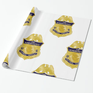 Badge van de United States Border Patrol Immigrati Cadeaupapier