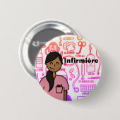 Badge Verpleegkundige Ronde Button 5,7 Cm (Voorkant /achterkant)