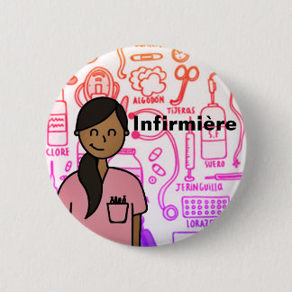 Badge Verpleegkundige Ronde Button 5,7 Cm