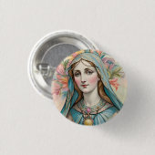 Badge Vierge Marie Ronde Button 3,2 Cm (Voorkant /achterkant)