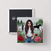 badge vierkante button 5,1 cm (Voorkant /achterkant)