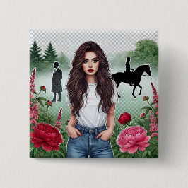 badge vierkante button 5,1 cm