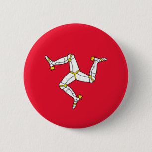 Badge - Vlag, eiland Man Ronde Button 5,7 Cm