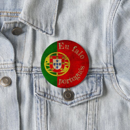 Badge vlag eu falo português ronde button 7,6 cm (In situ)