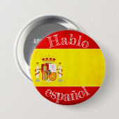 Badge vlag hablo español ronde button 7,6 cm (Voorkant /achterkant)