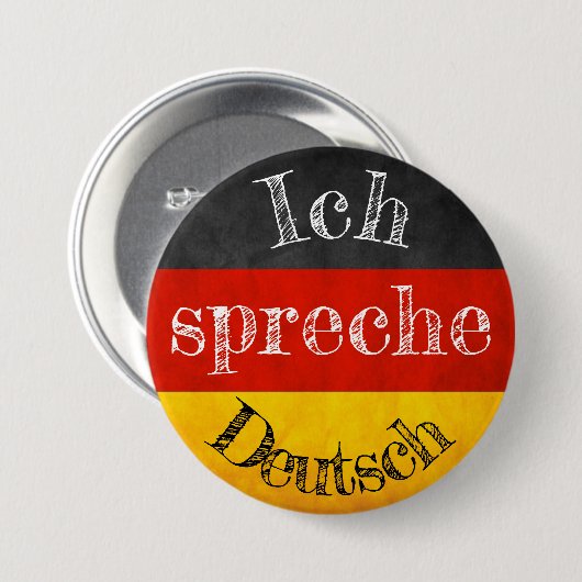 Badge vlag ich spreche Deutsch Ronde Button 7,6 Cm (Voorkant /achterkant)