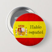 Badge vlag Spanje "Hablo español" Ronde Button 7,6 Cm (Voorkant /achterkant)