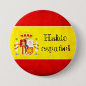 Badge vlag Spanje "Hablo español" Ronde Button 7,6 Cm (Voorkant)