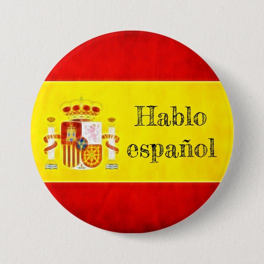 Badge vlag Spanje "Hablo español" Ronde Button 7,6 Cm (Voorkant)