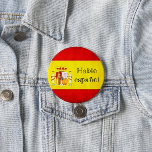 Badge vlag Spanje "Hablo español" Ronde Button 7,6 Cm (In situ)