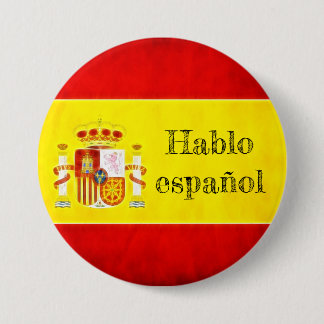 Badge vlag Spanje "Hablo español" Ronde Button 7,6 Cm