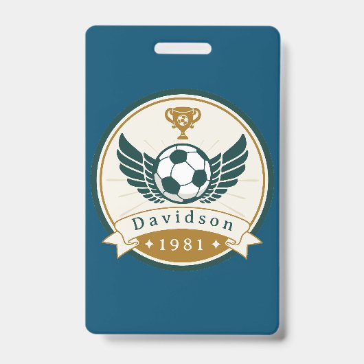 Badge - Voetbal Football - Gepersonaliseerd - Naam (Voorzijde)