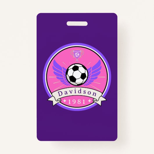 Badge - Voetbal Football - Gepersonaliseerd - Naam (Voorkant)