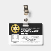 BADGE VOOR BORGTOCHT & VLUCHTELINGRECOVERINGSAGENT (Achterkant met clip)