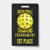 Badge voor de 1e plaats Black Yellow Pickleball To (Voorzijde)