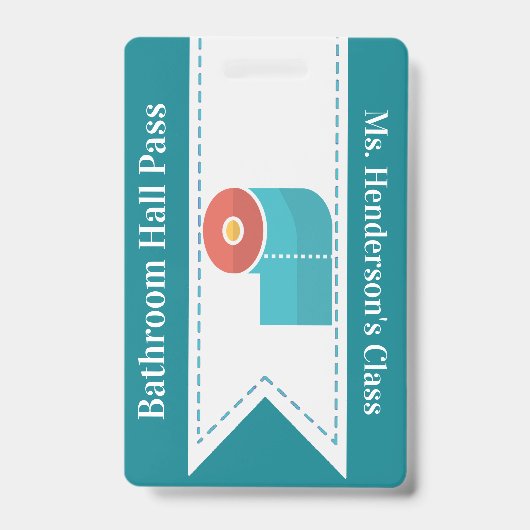 Badge voor de leraren school badkamer halpas (Voorzijde)